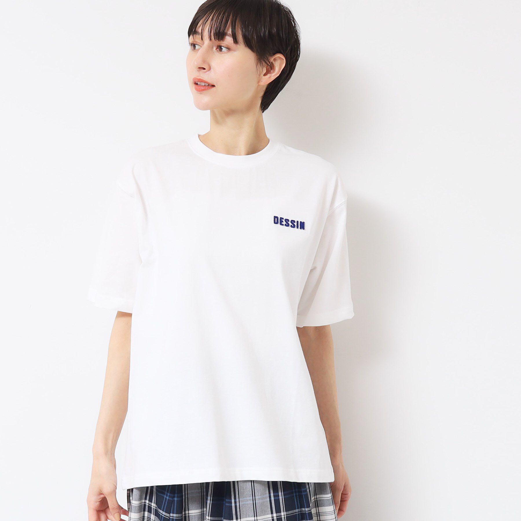 Dessin「【ユニセックス・洗える】タフティングTシャツ」|Tシャツ・カットソー|ホワイト(001)