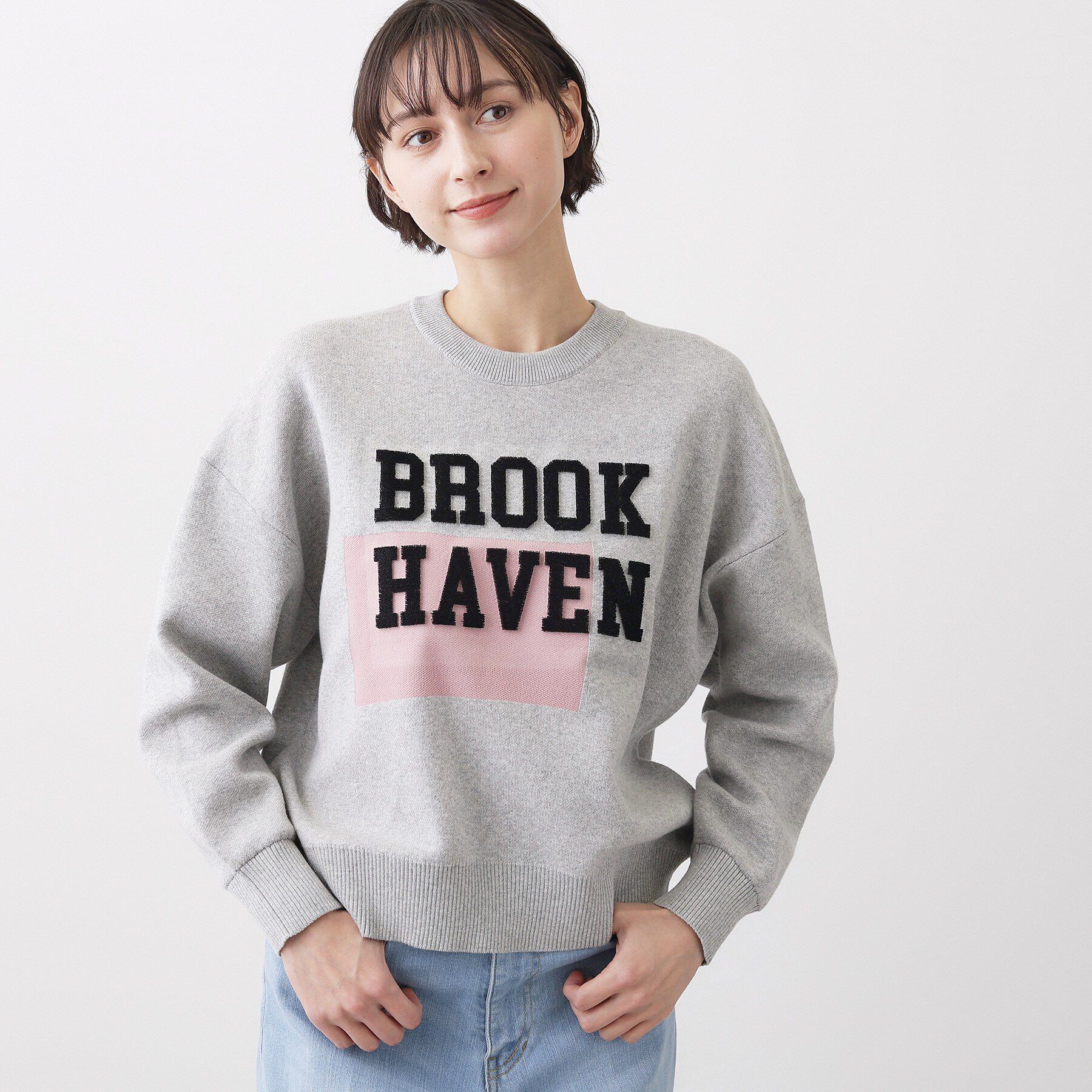 Dessin「【ユニセックス/洗える】ロゴコットンジャカード」|ニット・セーター|