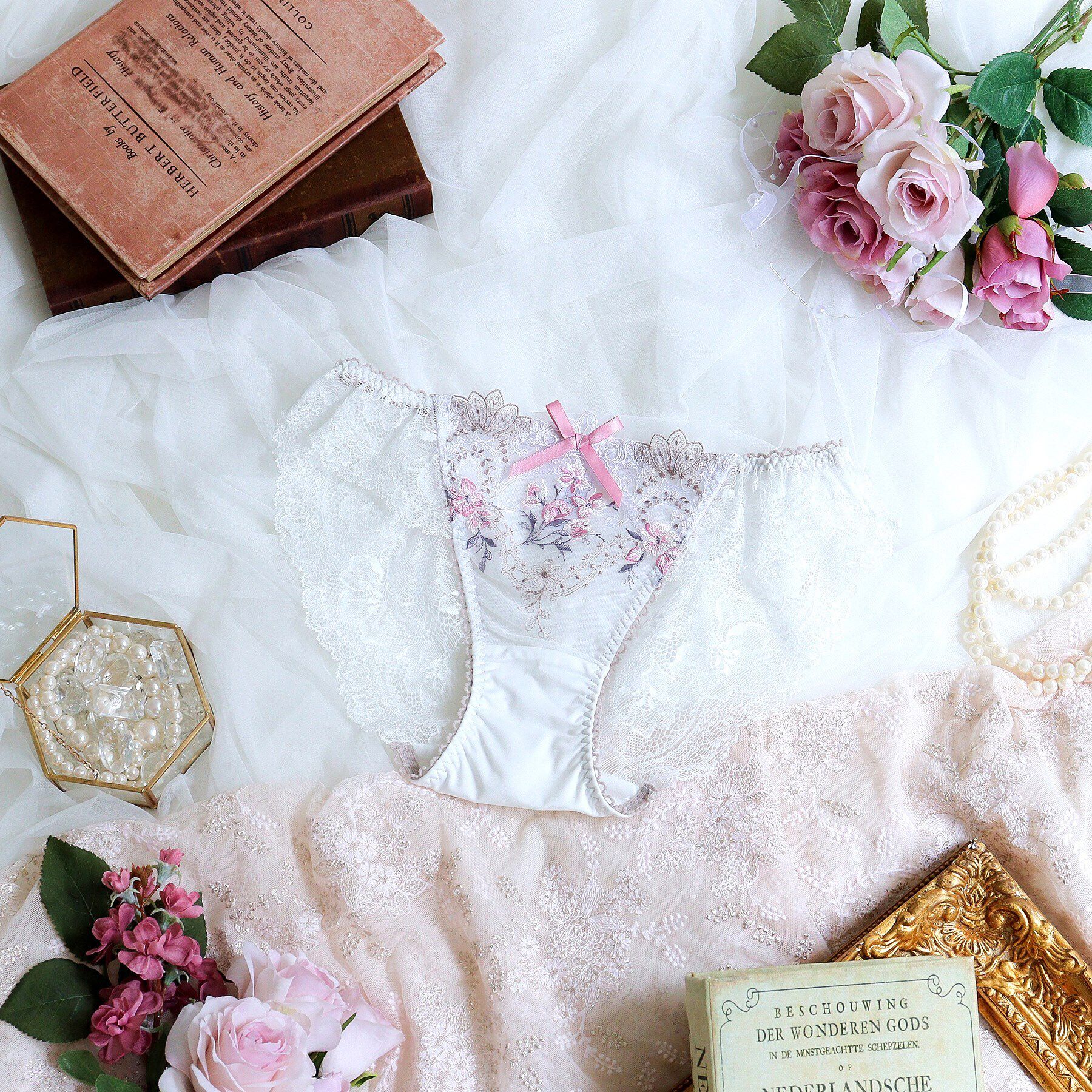 Risa Magli「アリーシャ レースショーツ」|インナー|ホワイト(001)