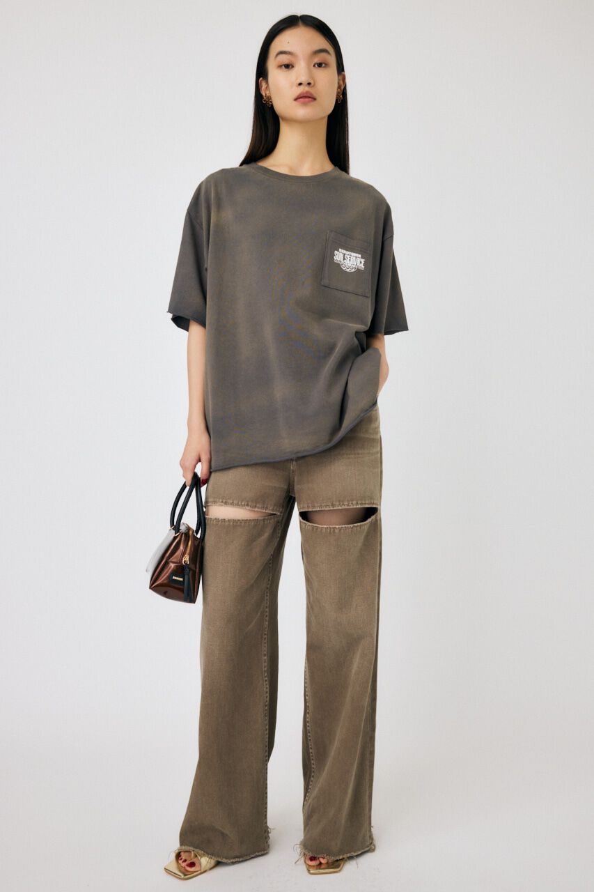 MOUSSY「DAMAGED BACK LOGO Tシャツ」|Tシャツ・カットソー|