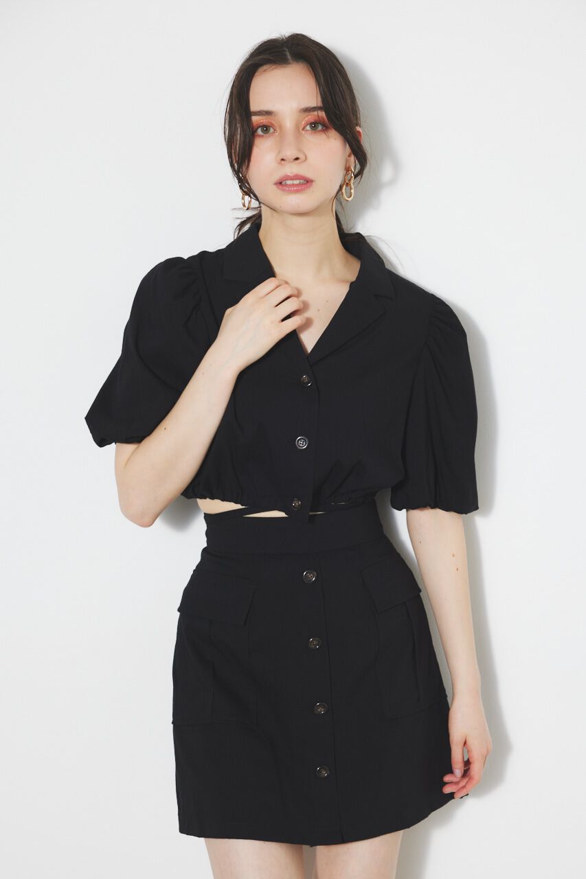 rienda「ドローストリングヘムショートSH」|シャツ・ブラウス|