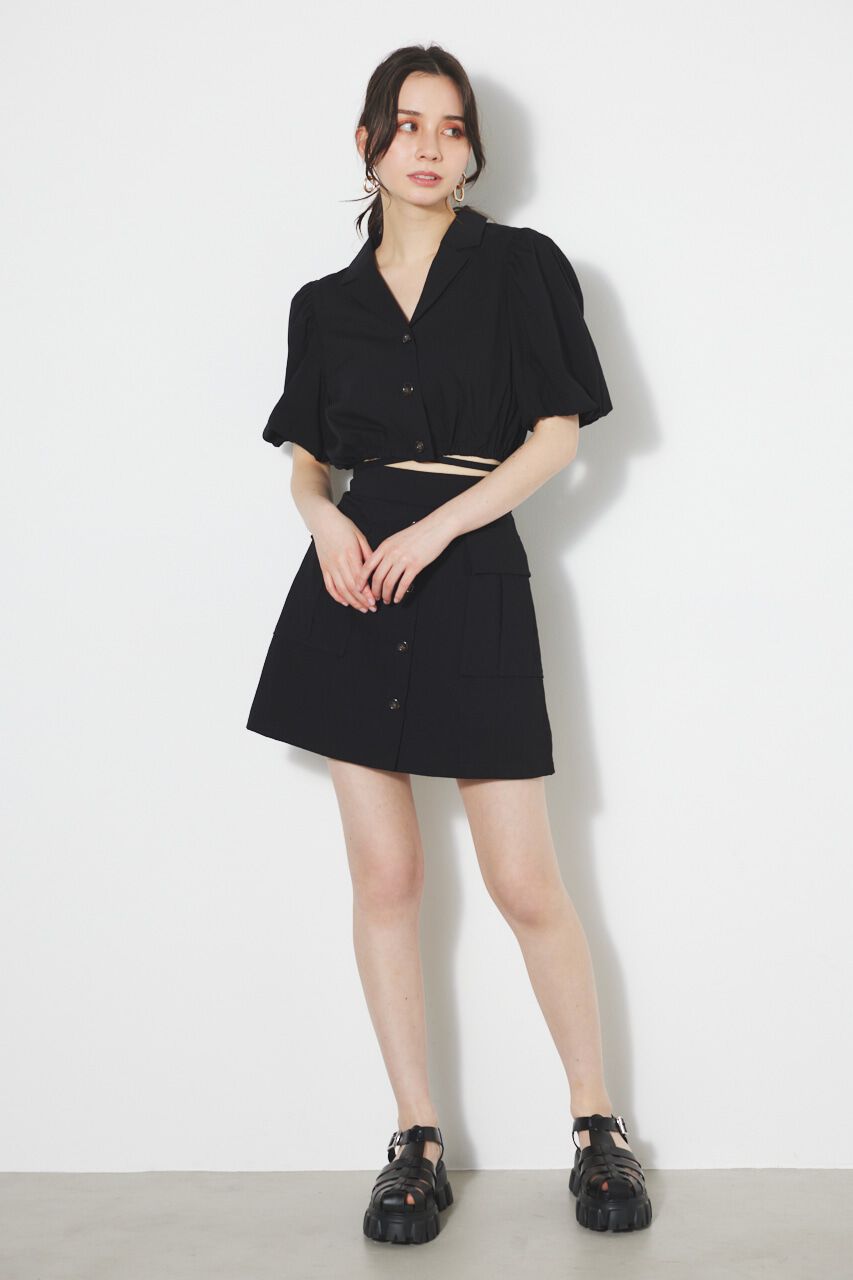 rienda「ドローストリングヘムショートSH」|シャツ・ブラウス|