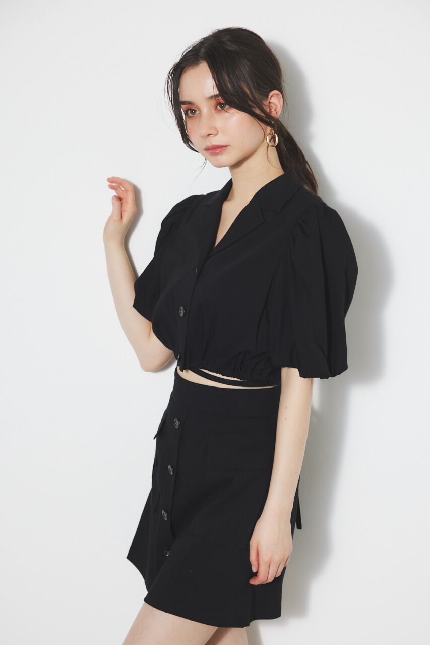 rienda「ドローストリングヘムショートSH」|シャツ・ブラウス|