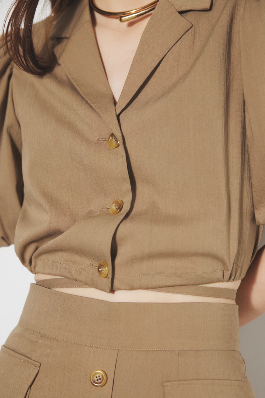 rienda「ドローストリングヘムショートSH」|シャツ・ブラウス|