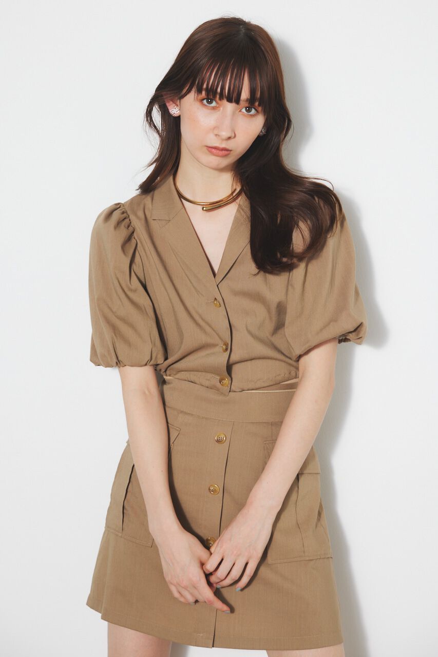 rienda「ドローストリングヘムショートSH」|シャツ・ブラウス|