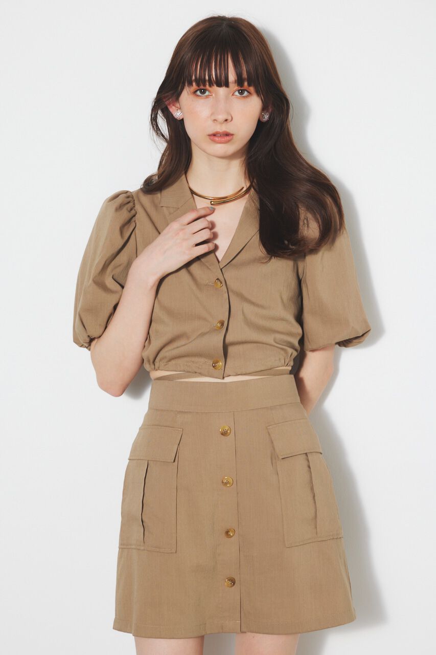 rienda「ドローストリングヘムショートSH」|シャツ・ブラウス|