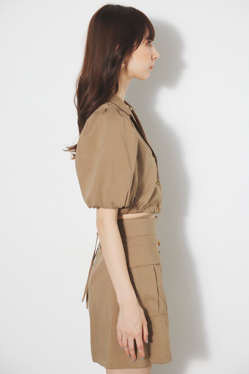 rienda「ドローストリングヘムショートSH」|シャツ・ブラウス|