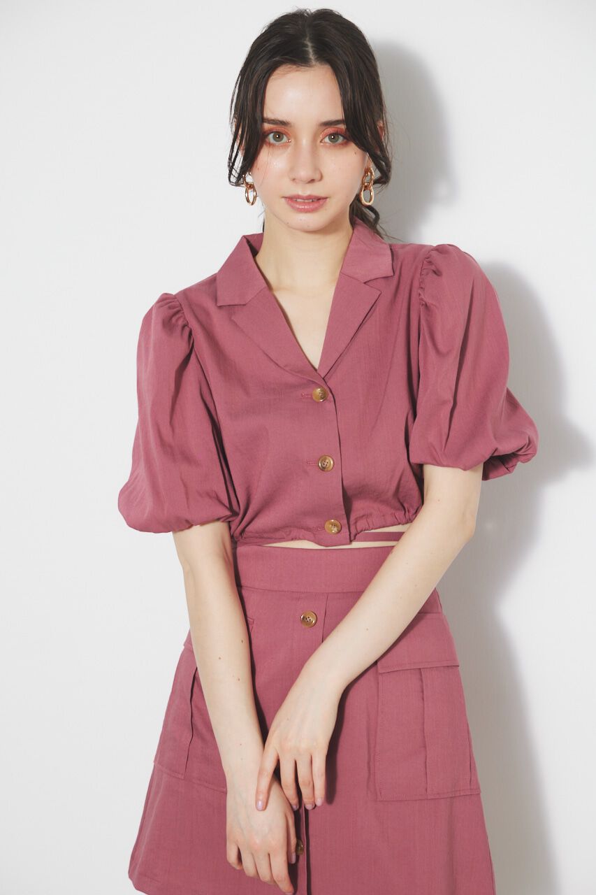 rienda「ドローストリングヘムショートSH」|シャツ・ブラウス|