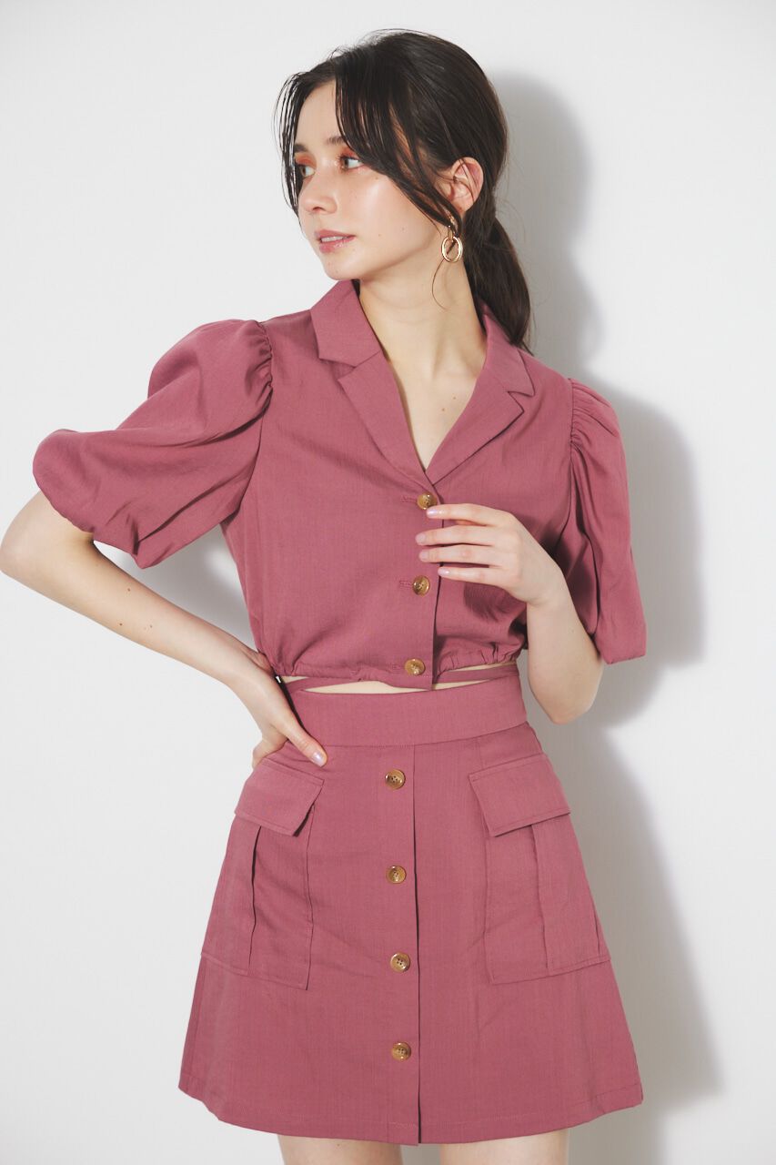 rienda「ドローストリングヘムショートSH」|シャツ・ブラウス|