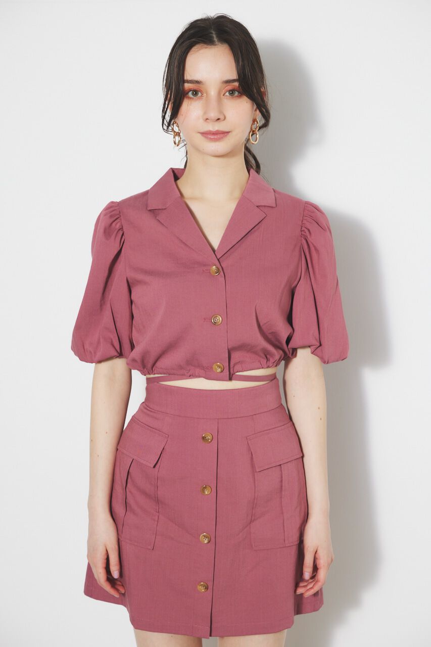 rienda「ドローストリングヘムショートSH」|シャツ・ブラウス|