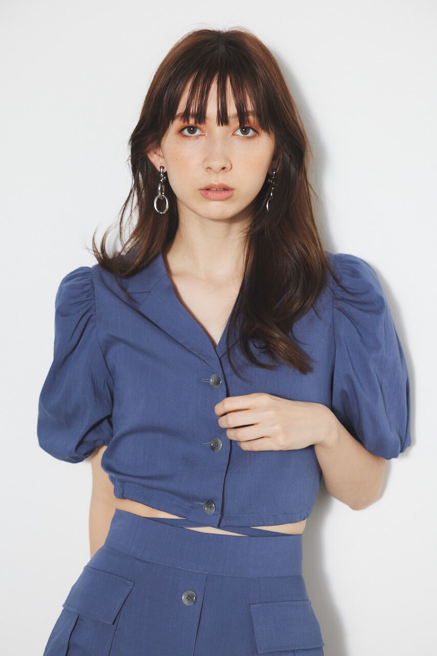 rienda「ドローストリングヘムショートSH」|シャツ・ブラウス|