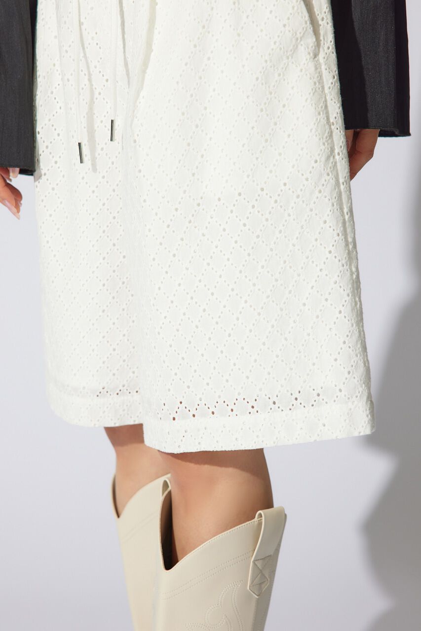 rienda「コットンレースジャストウエストハーフパンツ」|その他|