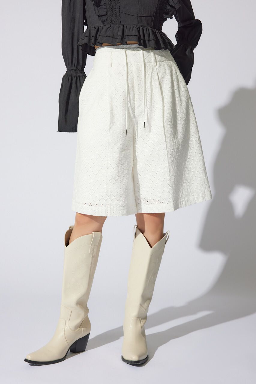 rienda「コットンレースジャストウエストハーフパンツ」|その他|