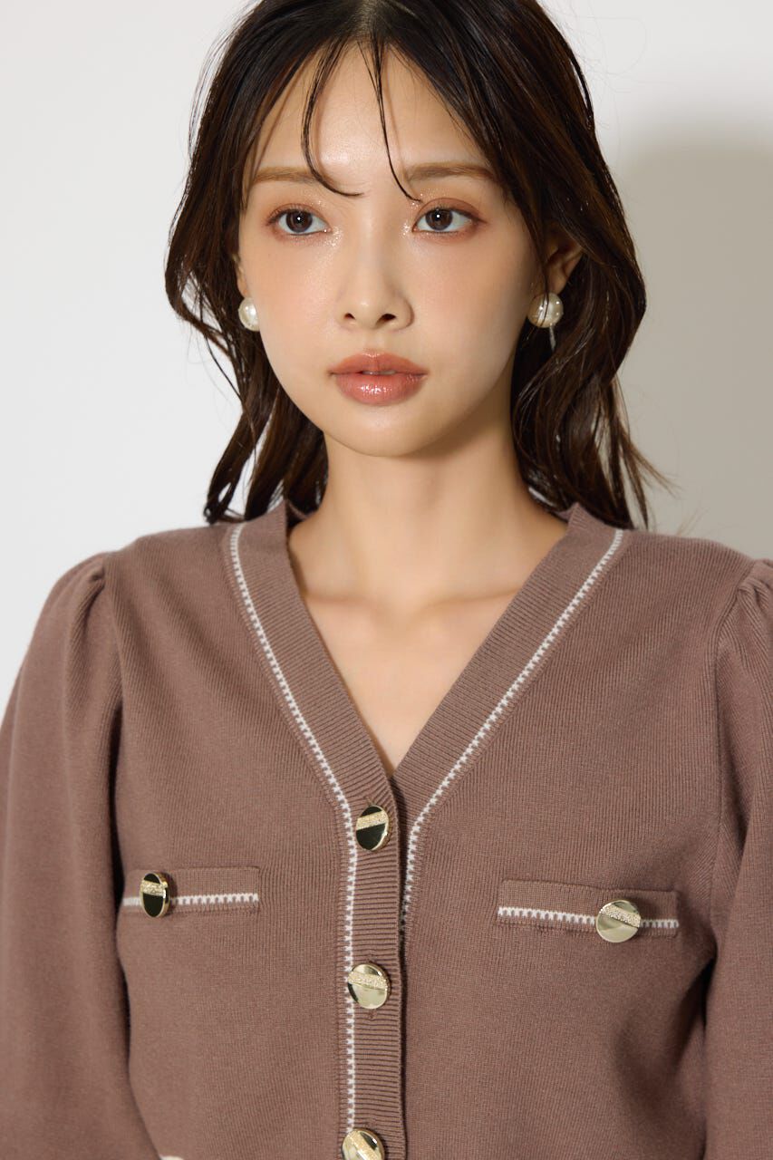 rienda「バイカラーカーデセットニットワンピース」|ワンピース|