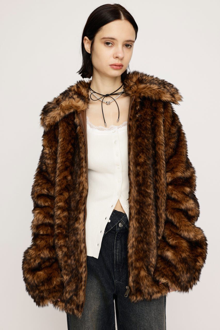 SLY「BIG COLLAR FUR コート」|その他|Multi_1