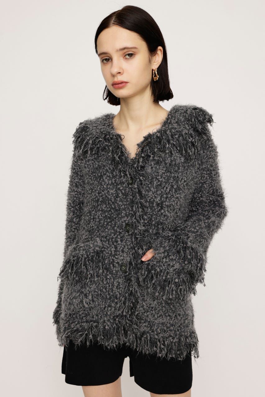 SLY「DAMAGE V／N OVER MG カーディガン」|カーディガン|GRY