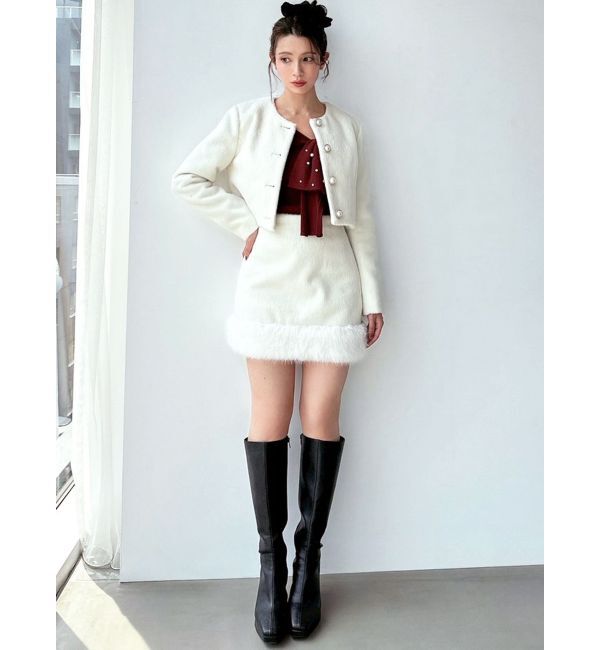 RESEXXY「ノーカラーショートジャケット【セットアップ着用可能】」|ノーカラージャケット|