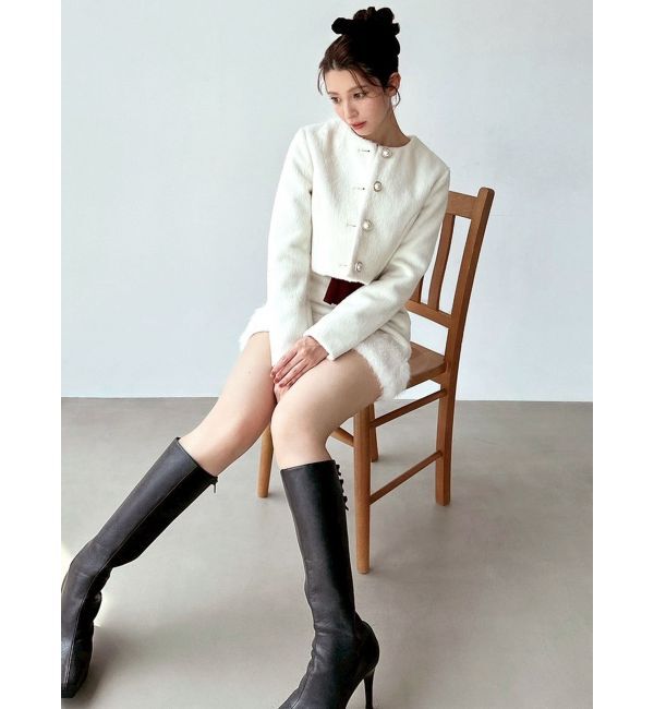 RESEXXY「ノーカラーショートジャケット【セットアップ着用可能】」|ノーカラージャケット|