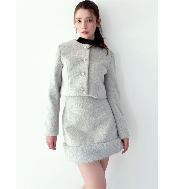 RESEXXY「ノーカラーショートジャケット【セットアップ着用可能】」|ノーカラージャケット|