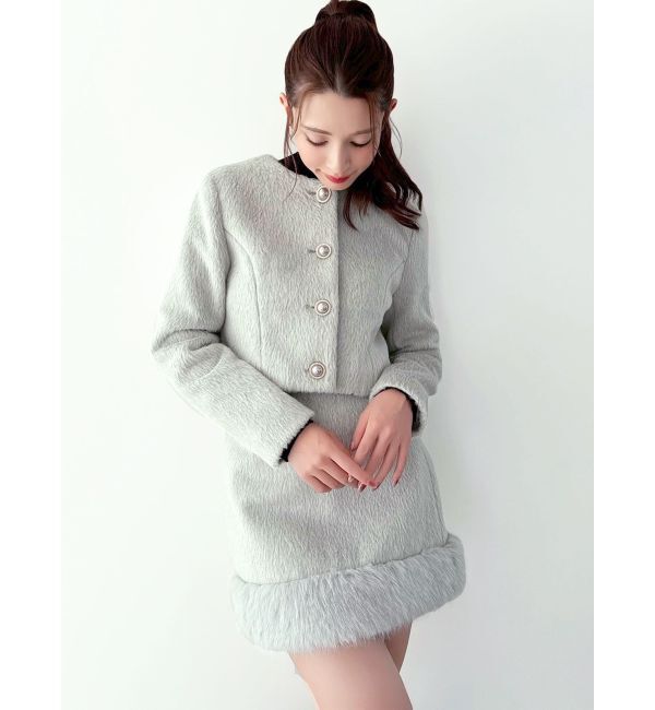 RESEXXY「ノーカラーショートジャケット【セットアップ着用可能】」|ノーカラージャケット|