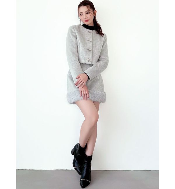 RESEXXY「ノーカラーショートジャケット【セットアップ着用可能】」|ノーカラージャケット|