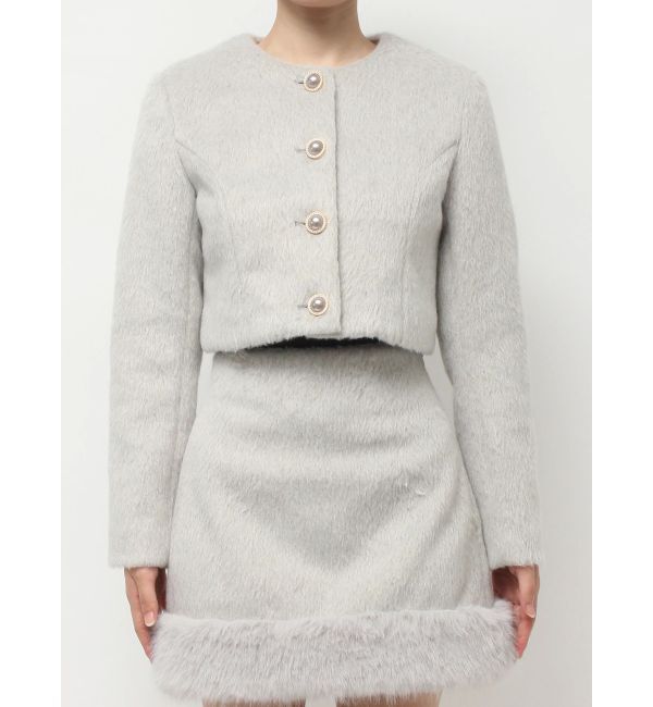 RESEXXY「ノーカラーショートジャケット【セットアップ着用可能】」|ノーカラージャケット|