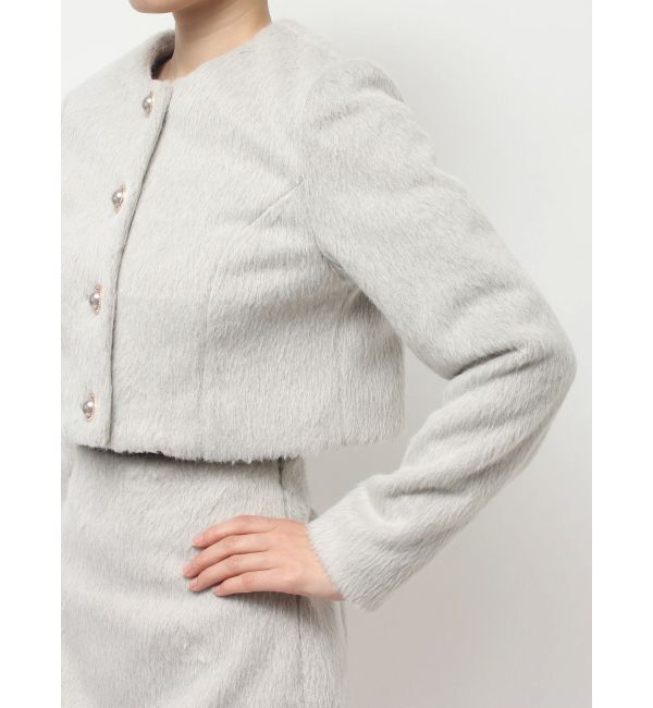 RESEXXY「ノーカラーショートジャケット【セットアップ着用可能】」|ノーカラージャケット|