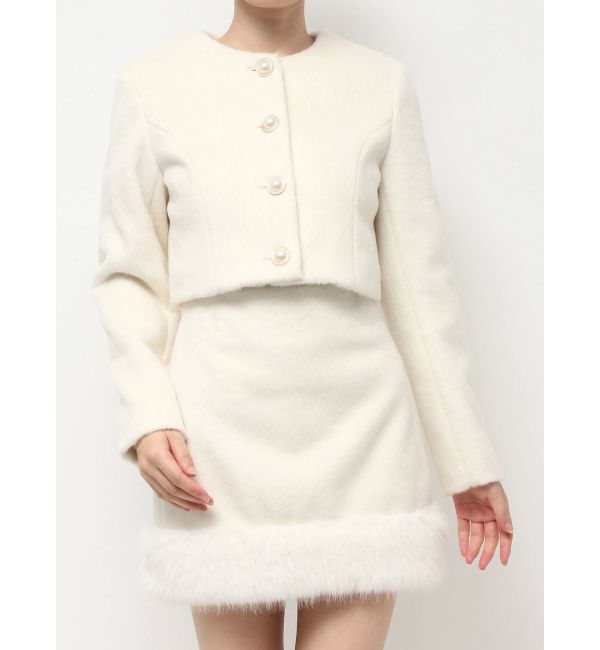 RESEXXY「ノーカラーショートジャケット【セットアップ着用可能】」|ノーカラージャケット|