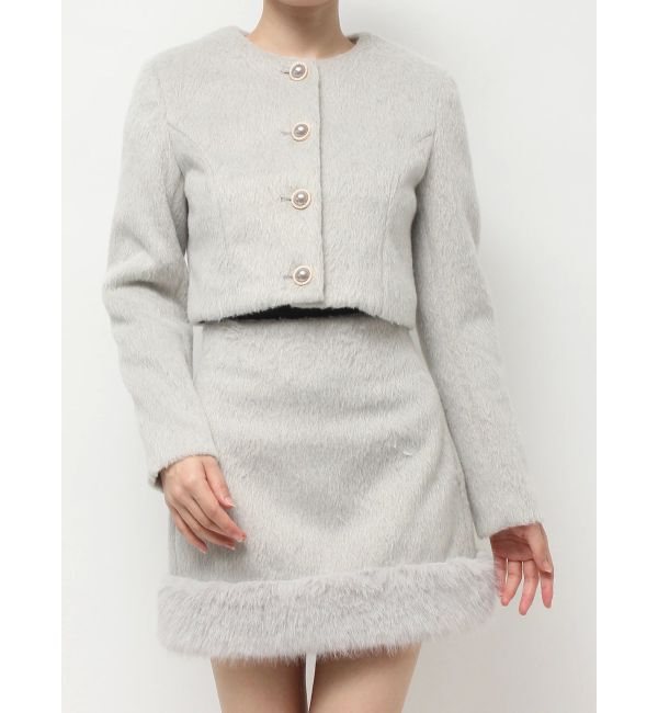 RESEXXY「ノーカラーショートジャケット【セットアップ着用可能】」|ノーカラージャケット|