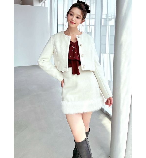 RESEXXY「ノーカラーショートジャケット【セットアップ着用可能】」|ノーカラージャケット|