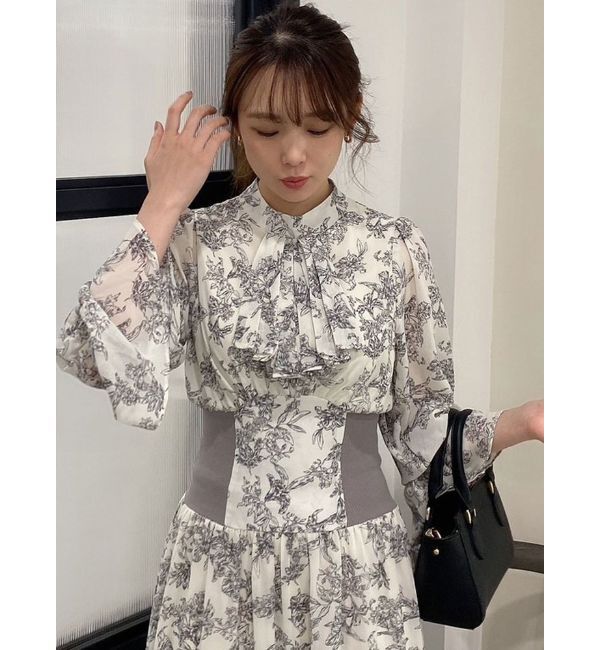 dazzlin「サイドリブタイフラワーワンピース」|ワンピース|