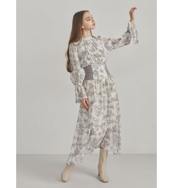 dazzlin「サイドリブタイフラワーワンピース」|ワンピース|