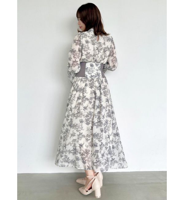 dazzlin「サイドリブタイフラワーワンピース」|ワンピース|