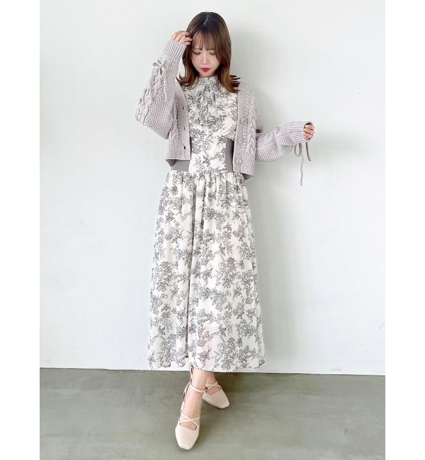 dazzlin「サイドリブタイフラワーワンピース」|ワンピース|