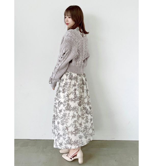 dazzlin「サイドリブタイフラワーワンピース」|ワンピース|