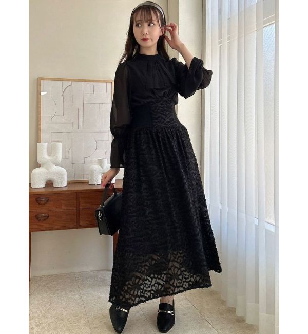 dazzlin「サイドリブタイフラワーワンピース」|ワンピース|