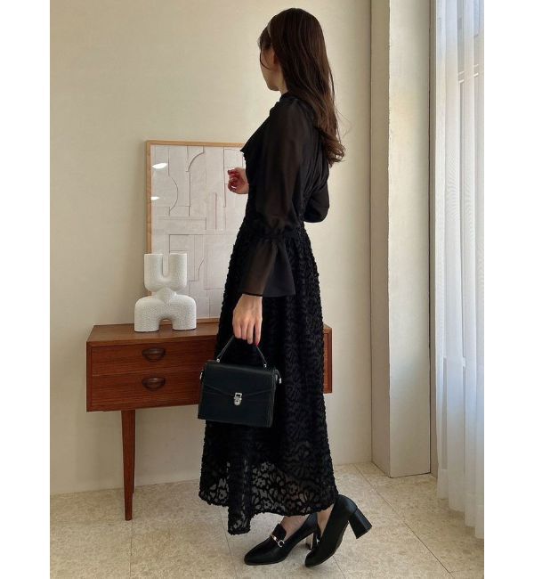 dazzlin「サイドリブタイフラワーワンピース」|ワンピース|