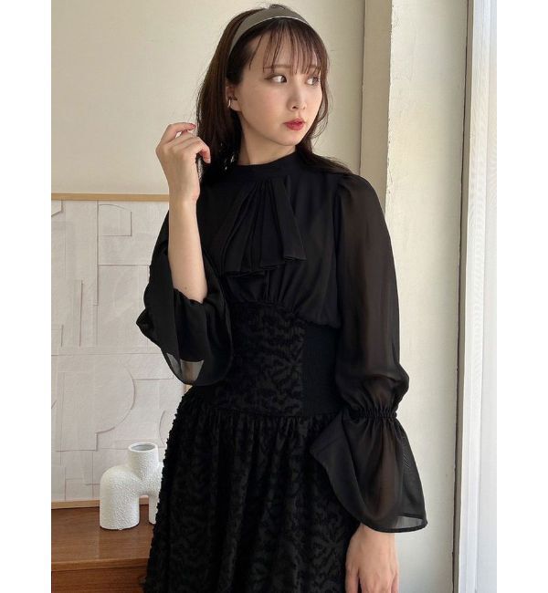 dazzlin「サイドリブタイフラワーワンピース」|ワンピース|