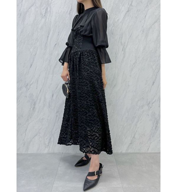 dazzlin「サイドリブタイフラワーワンピース」|ワンピース|