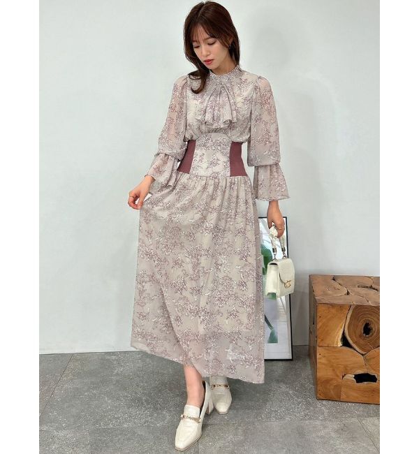 dazzlin「サイドリブタイフラワーワンピース」|ワンピース|