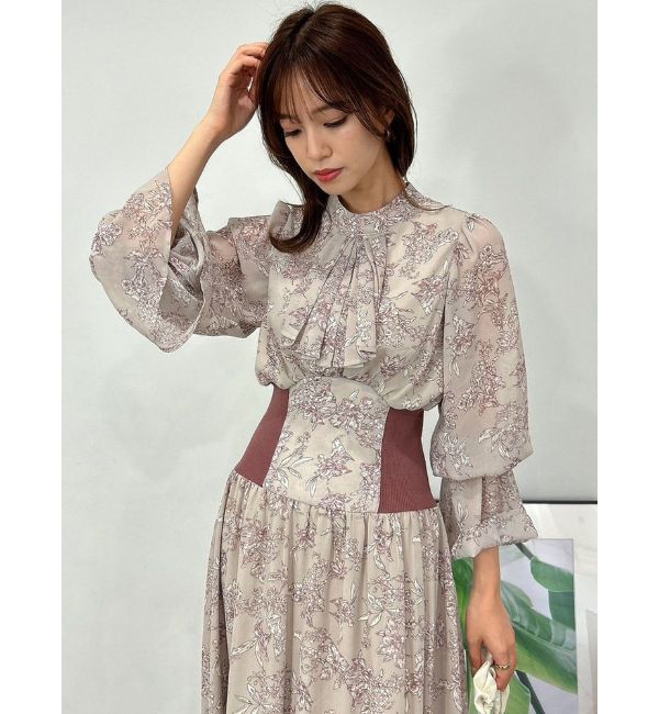 dazzlin「サイドリブタイフラワーワンピース」|ワンピース|