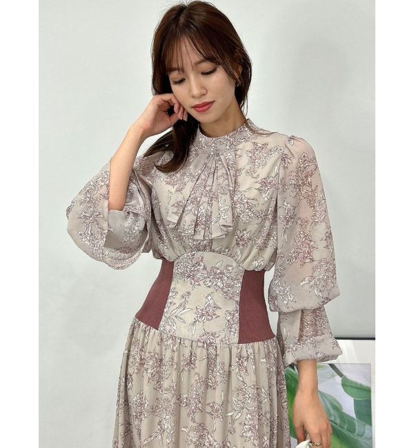 dazzlin「サイドリブタイフラワーワンピース」|ワンピース|