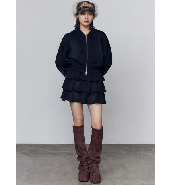 EMODA「シェービングショートジップフーディ」|パーカー|