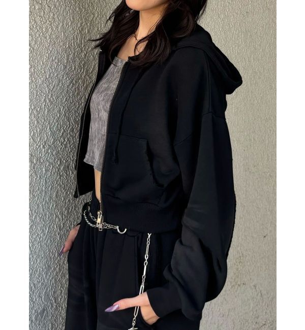 EMODA「シェービングショートジップフーディ」|パーカー|