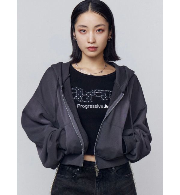 EMODA「シェービングショートジップフーディ」|パーカー|