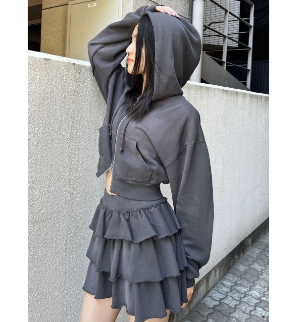 EMODA「シェービングショートジップフーディ」|パーカー|