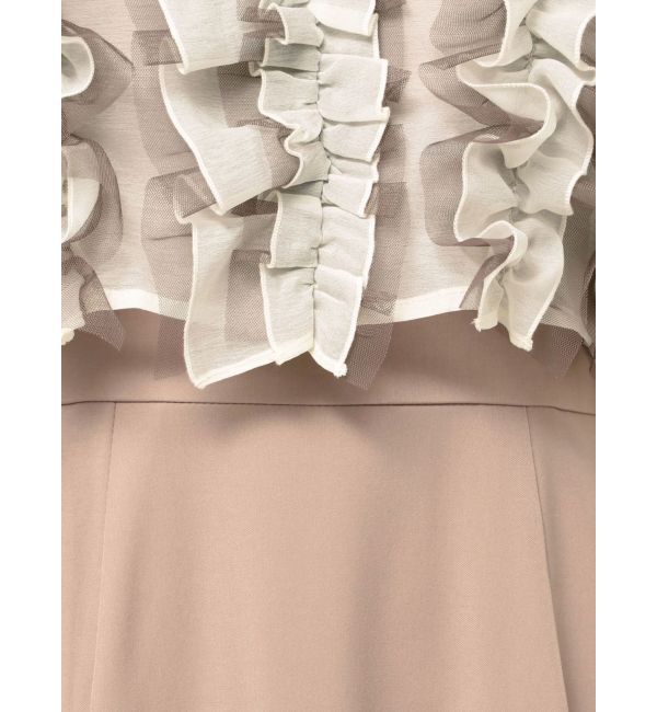 LAGUNAMOON「LADYチュールブレンドフリルカーデドレス」|ドレス|