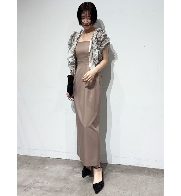 LAGUNAMOON「LADYチュールブレンドフリルカーデドレス」|ドレス|