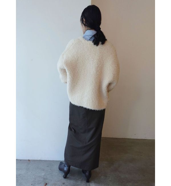 LAGUNAMOON「【WEB限定】ループヤーンセッケツニットブルゾン」|カーディガン|