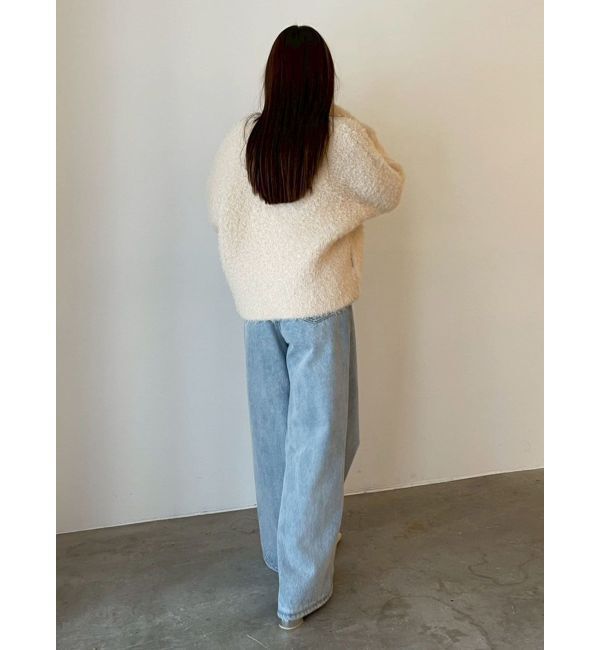 LAGUNAMOON「【WEB限定】ループヤーンセッケツニットブルゾン」|カーディガン|